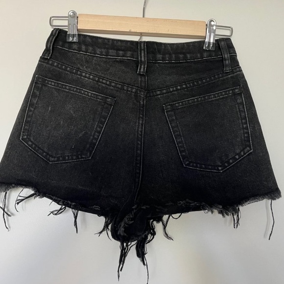 Shopbop Alexander Wang Black Grey Denim Bite Shorts, 25 - Picture 3 of 5